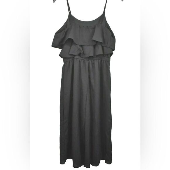 One Clothing Los Angeles Black Sleeveless Crop Leg Jumpsuit Size Medium - Picture 3 of 7